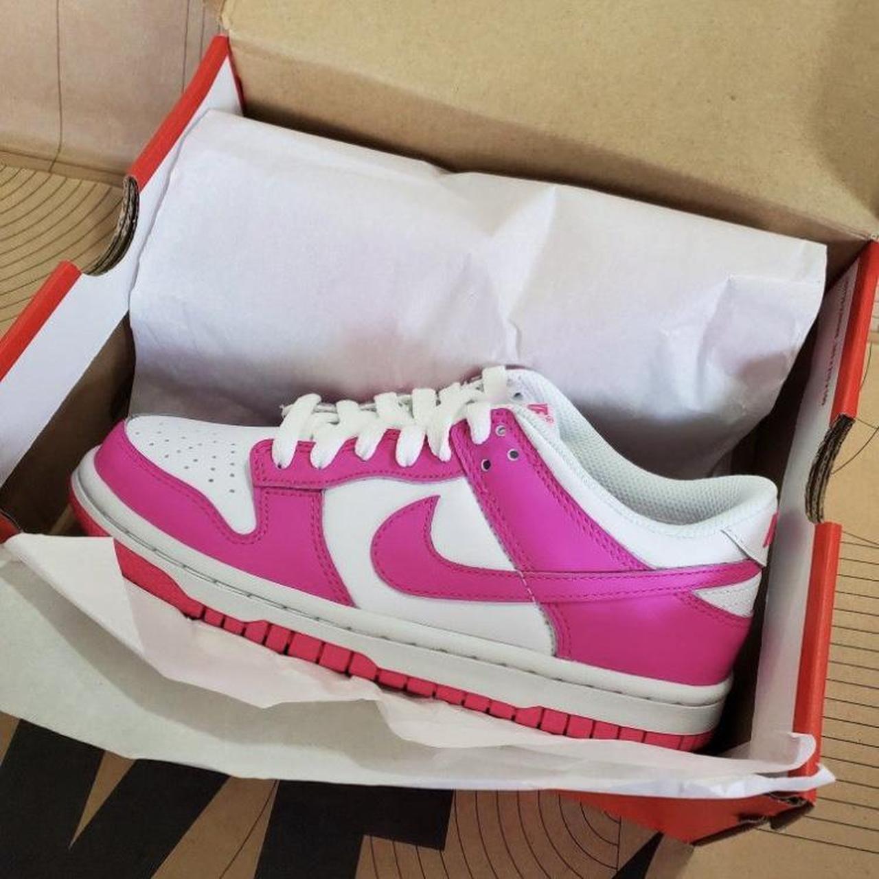 Nike Dunk Low GS Laser Fuchsia DM before purchasing... - Depop