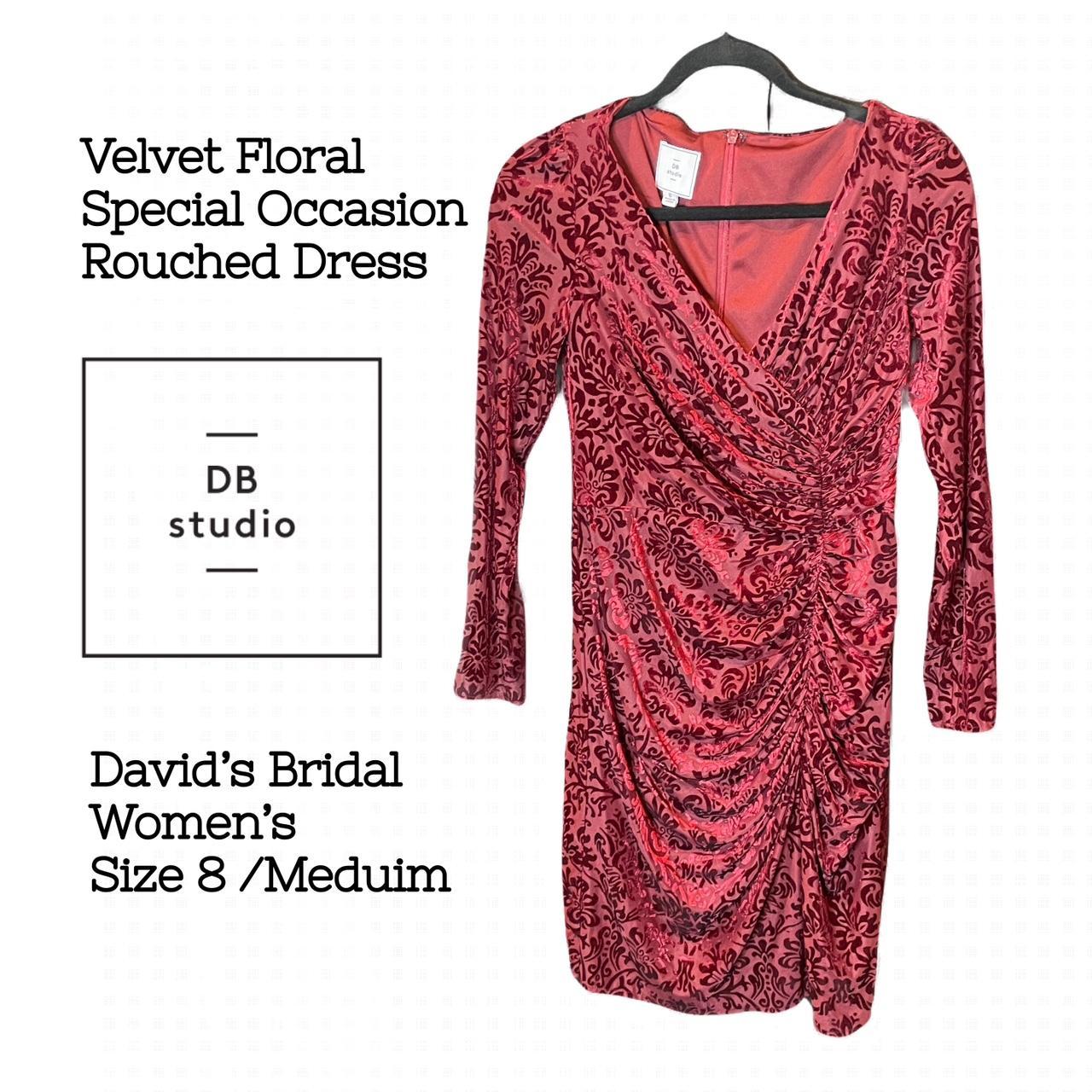 David's bridal red velvet dress hotsell