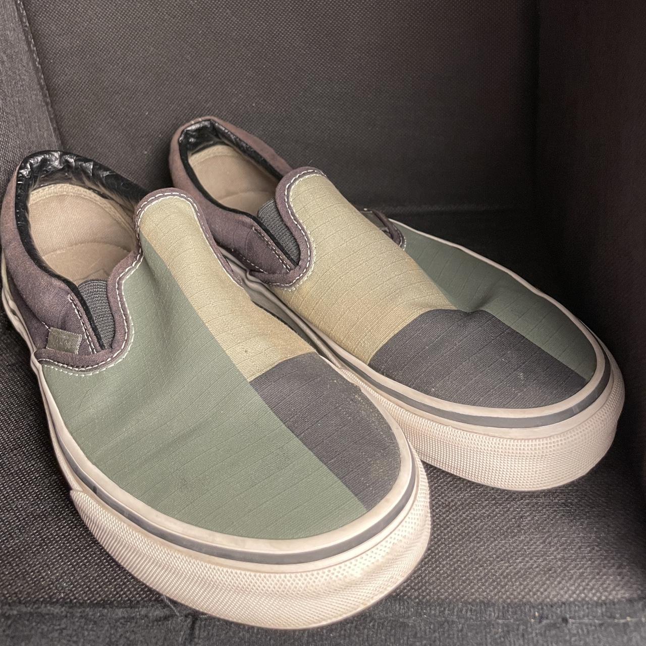 VANS army green color block black Sz 6.5 Men 8 Women