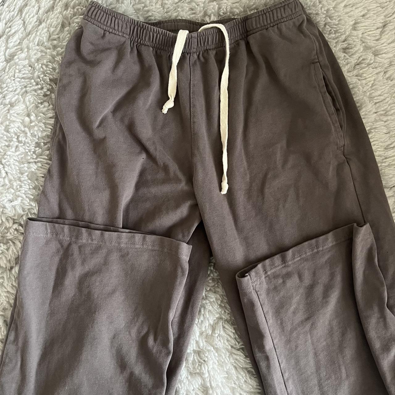 brandy melville grey anastasia tie sweatpants -one... - Depop