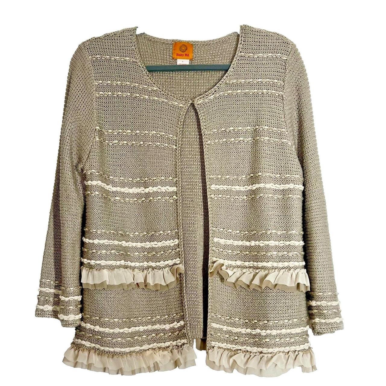 Ruby Rd. Women's Sweater - Tan/Cream - L – Ruby R… - image 1