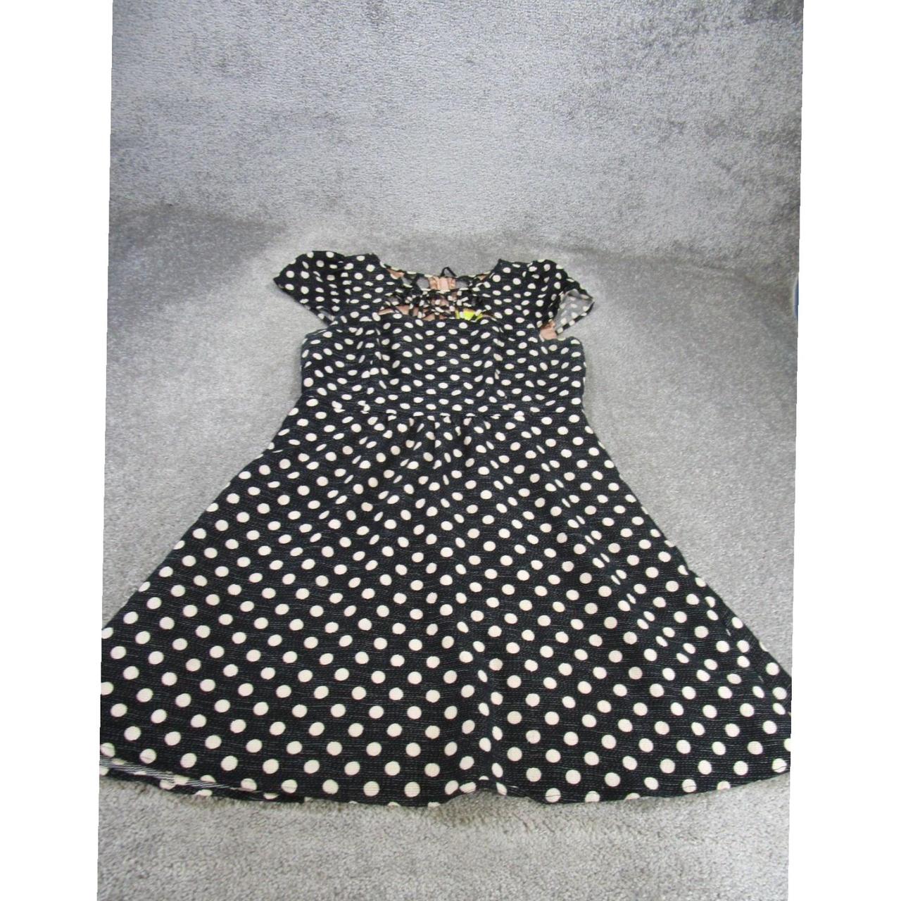 Black Polka Dot Cotton Blend Sleeveless Fit Flare. Depop