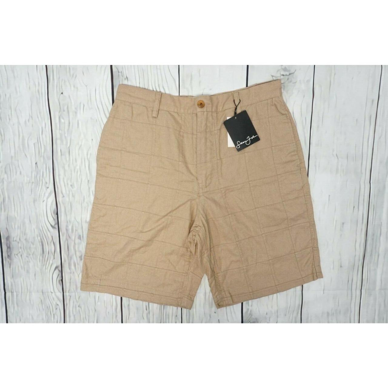 Sean John Shorts Mens Size 30 Chino Khaki Flat Front... - Depop