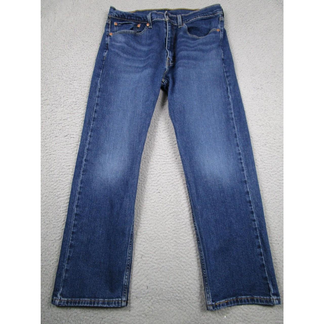 Levis 505 Jeans Mens 34x30 Blue Denim Straight Leg 5