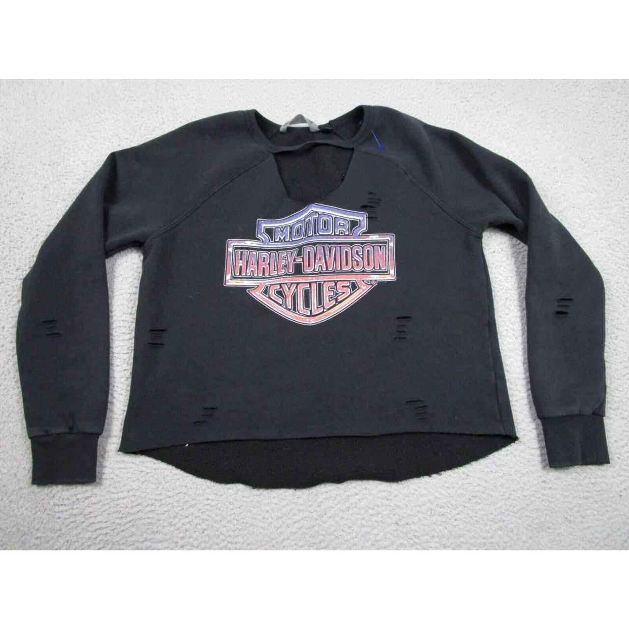 Harley Davidson Sweater Womens Large Black Pullover