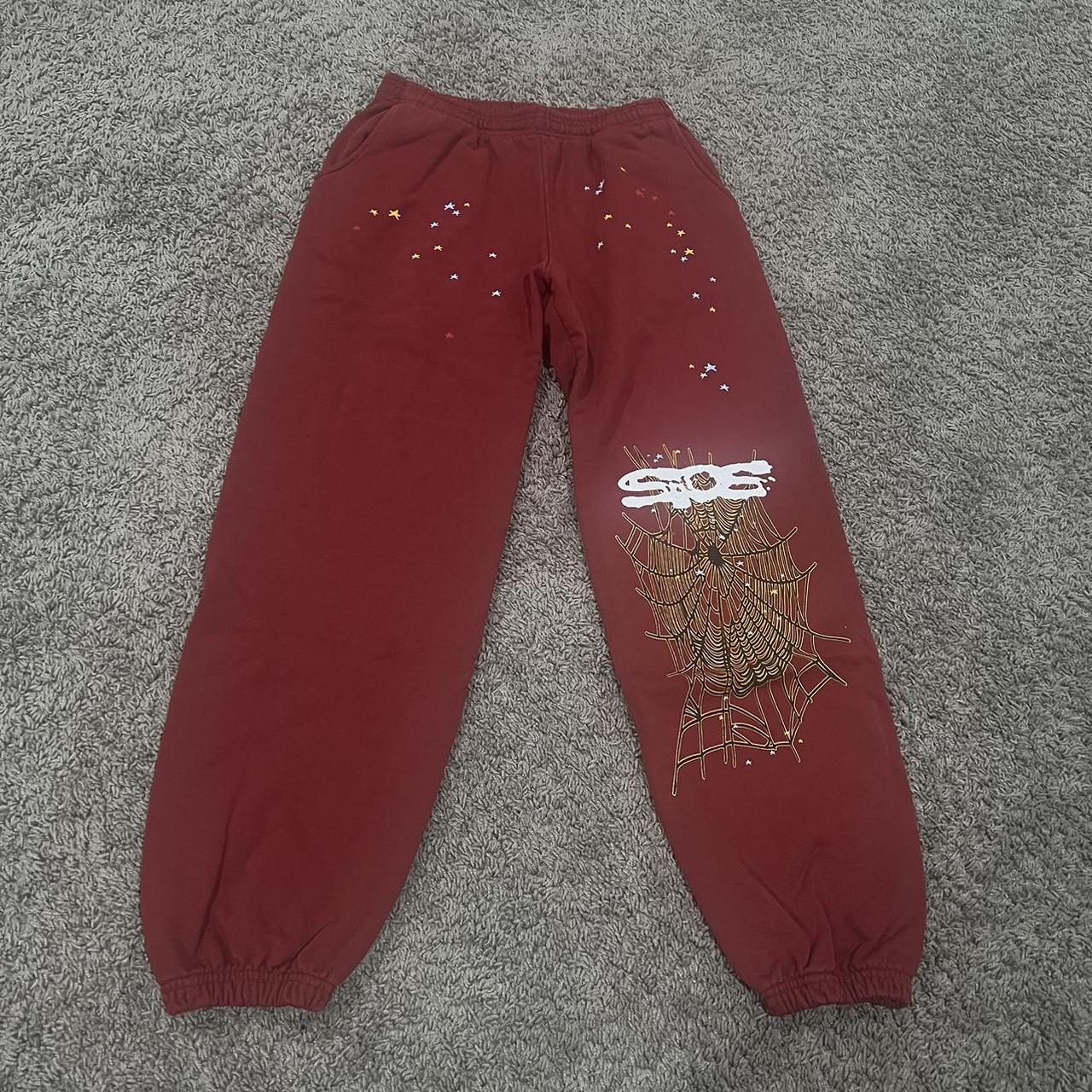 Sp5der Logo Sweatpant Maroon