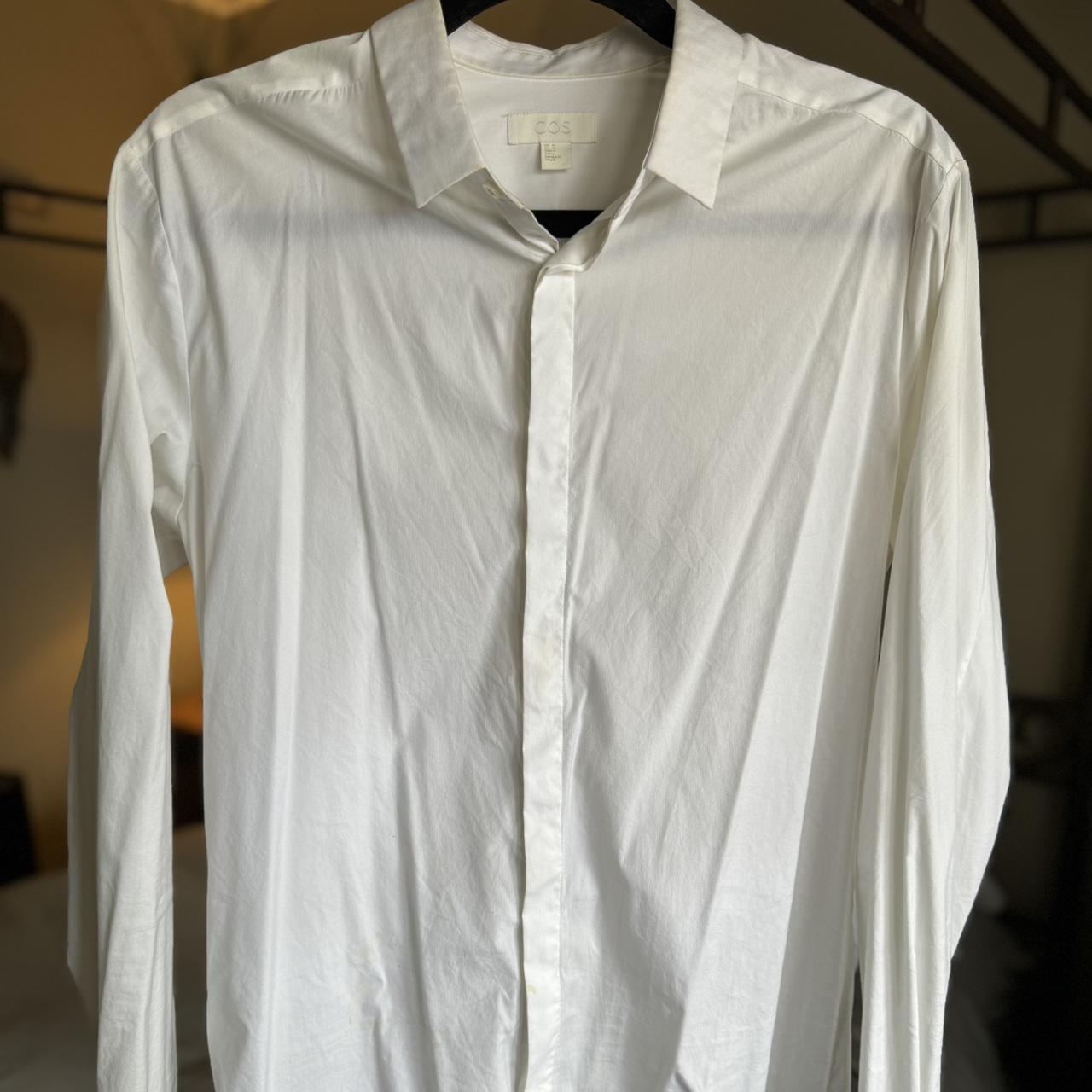 COS Men’s White Button Down Dress Shirt #menswear... - Depop