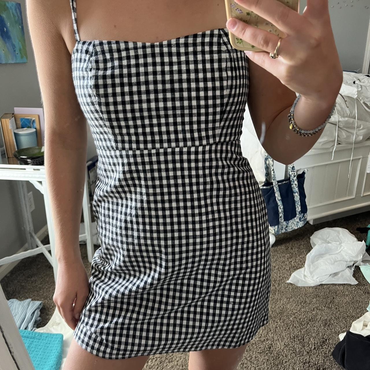 Brandy melville gingham dress fits size small women s Depop