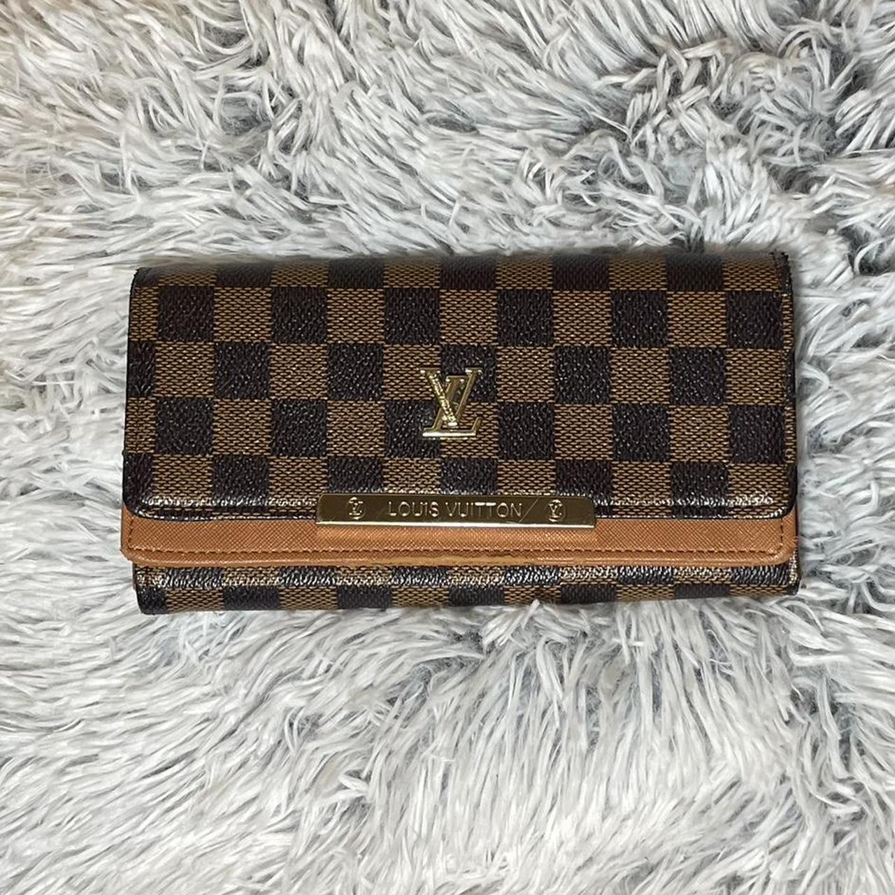 LOUIS VUITTON HAND WALLET BROWN TAN DARK BROWN Depop