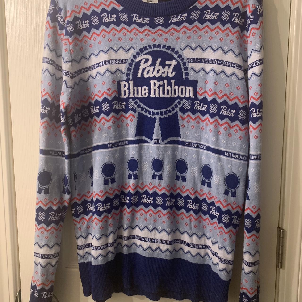 PABST BLUE RIBBON Beer PBR Sweater Holiday Party... - Depop