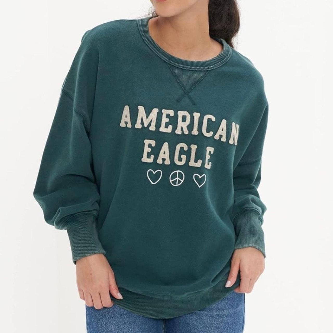 American Eagle Fleece Graphic Crew