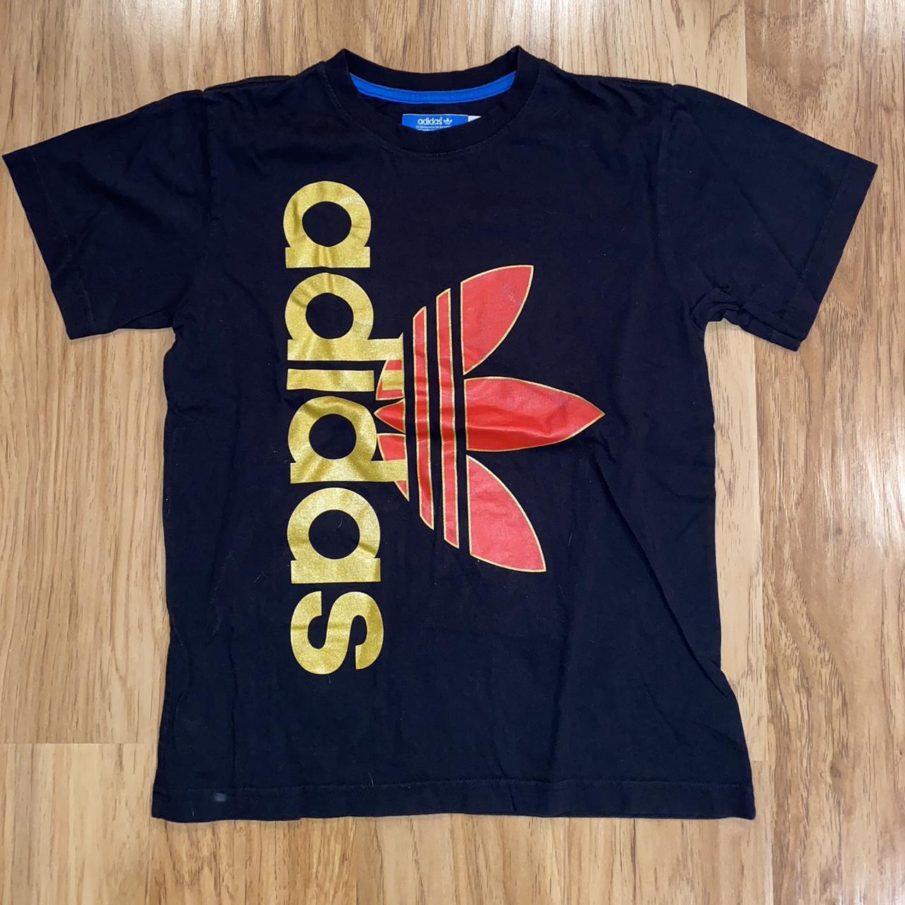 Adidas black and gold t shirt online