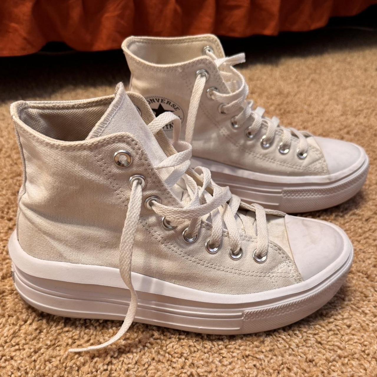 High top platform white converse (maybe dupes, not... Depop