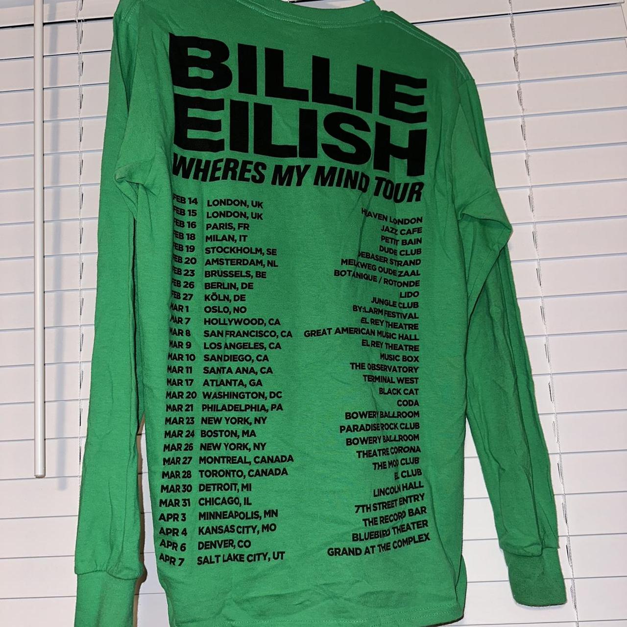 billie eilish 2018 where is my mind tour shirt, worn