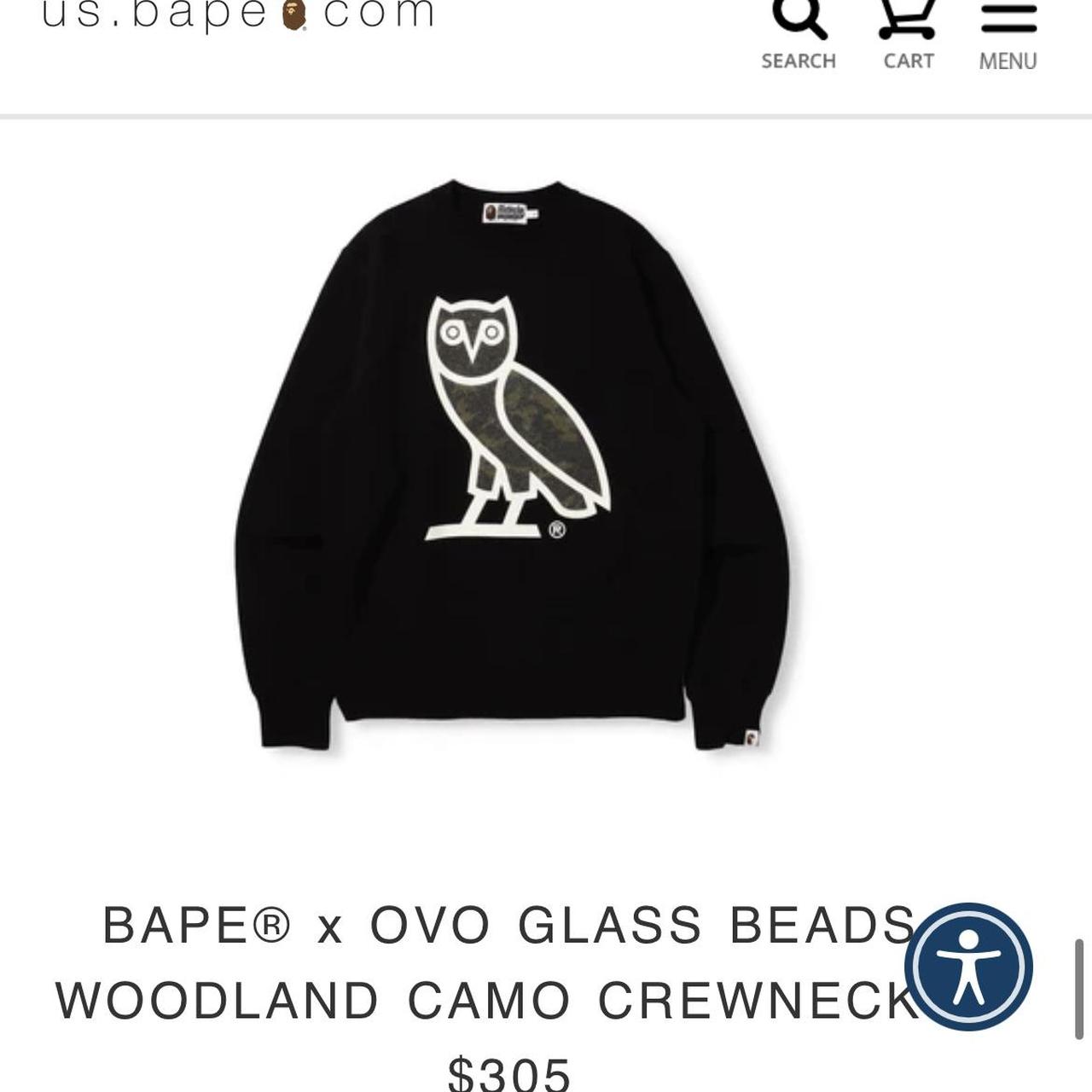 Sold out OVO x Bathing Ape crewneck in men’s XL....