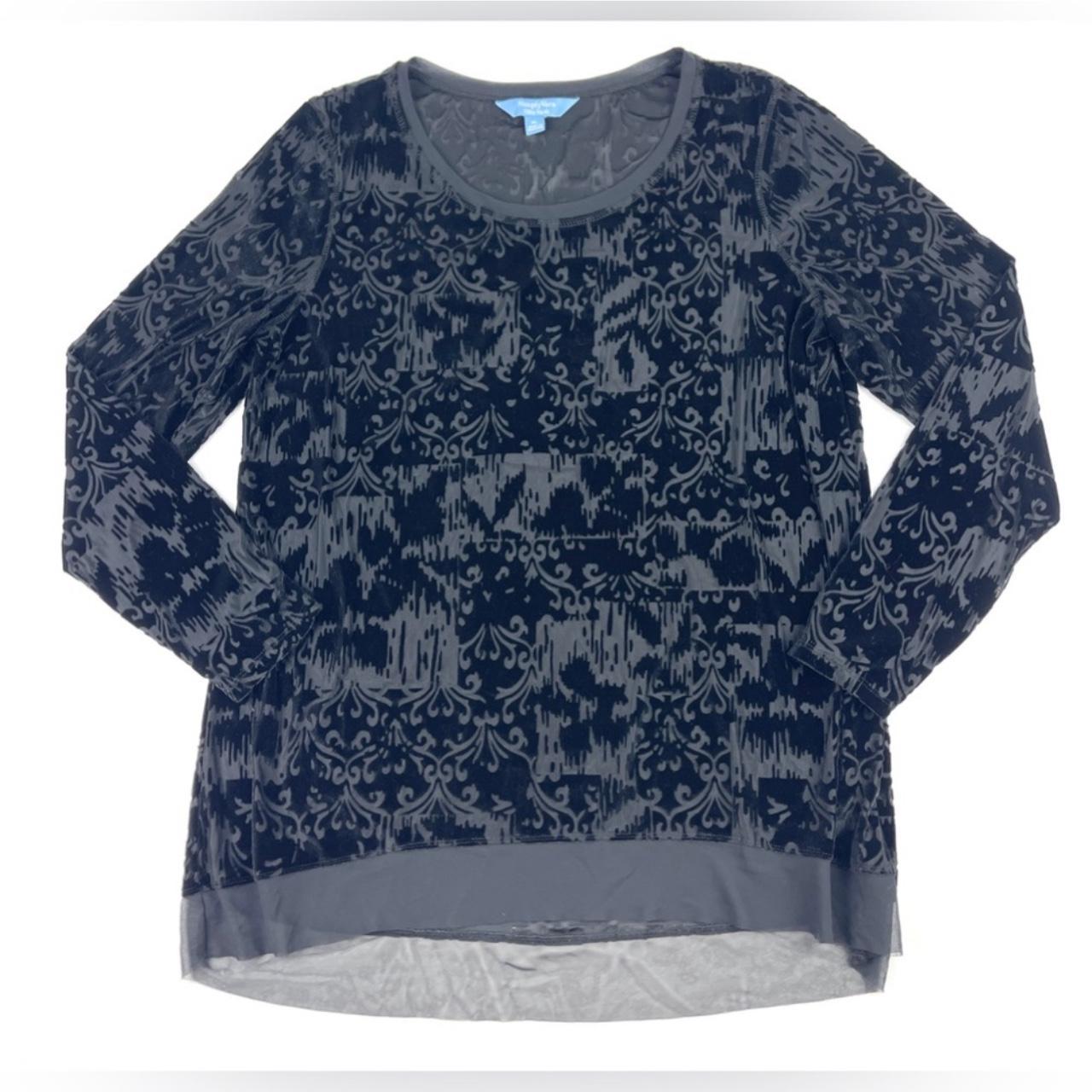 Simply Vera Black Velvet Blouse Size XL #VelvetBlouse