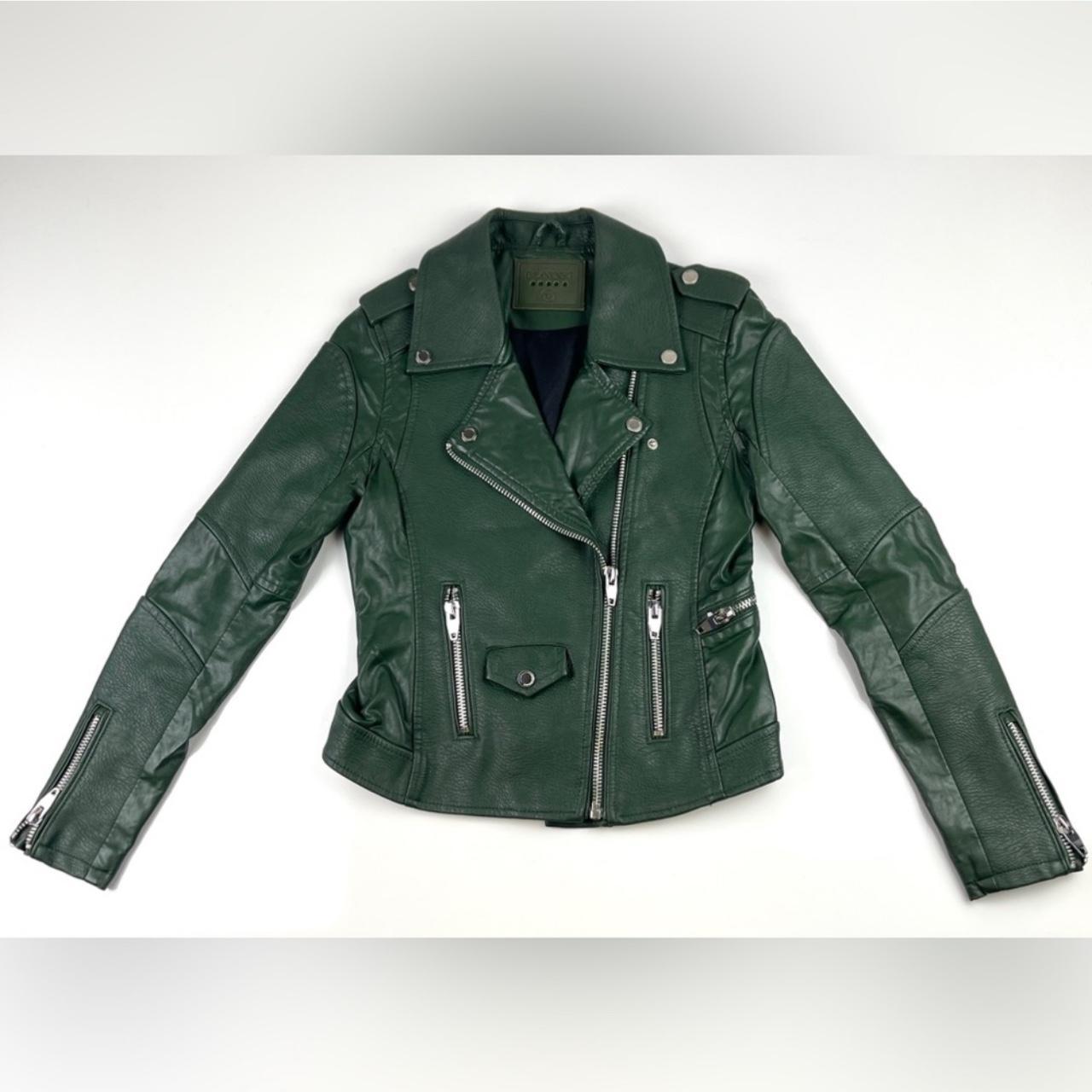 Blank nyc green leather jacket hotsell