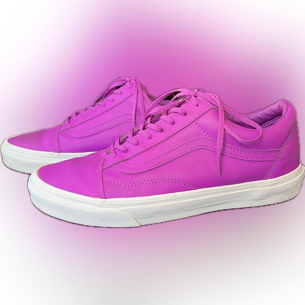 Vans Neon Magenta Old Skool Leather Shoes Women s. Depop