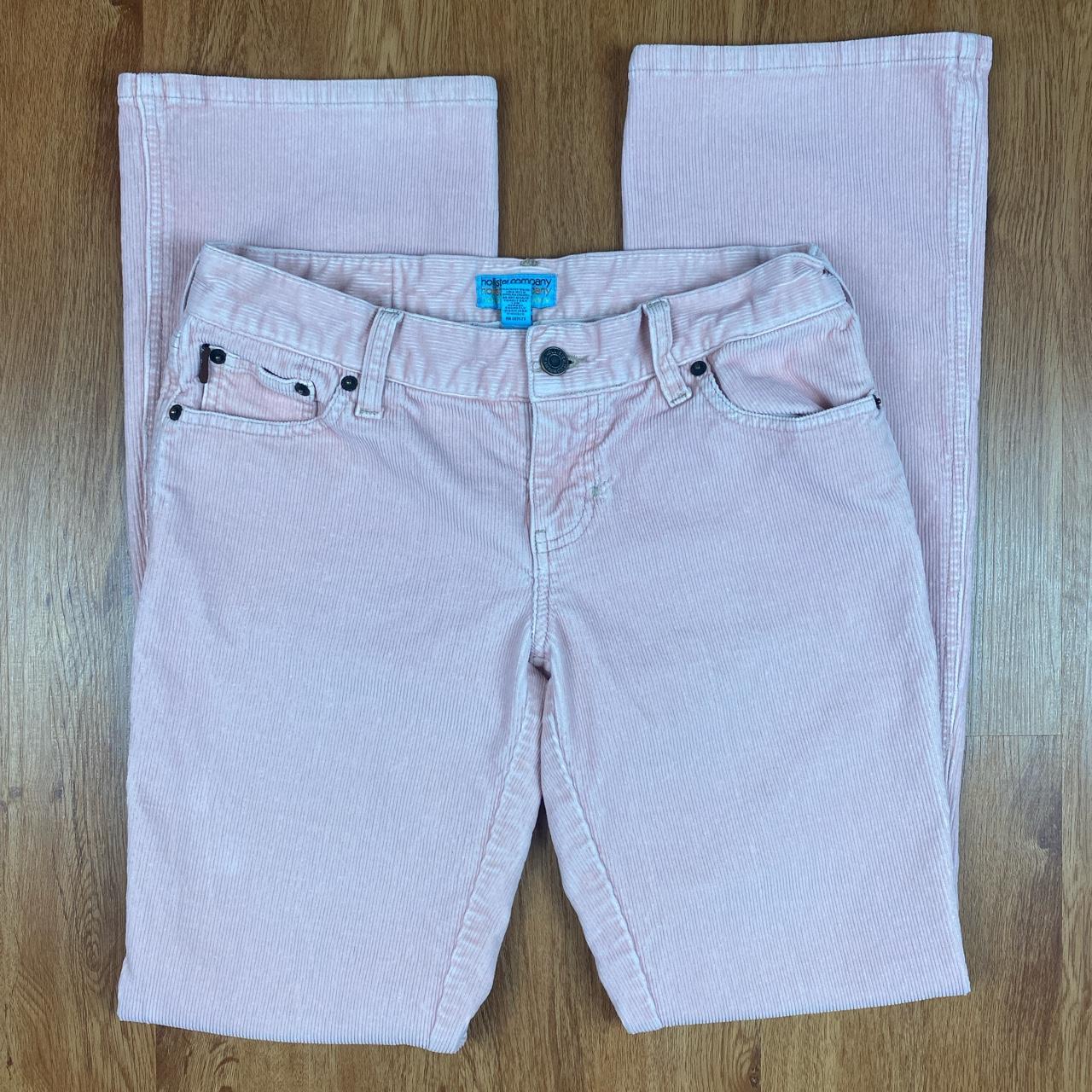 y2k baby pink bootcut corduroy pants! -pants are... - Depop