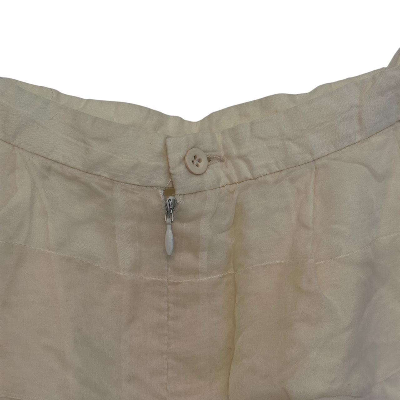 Vintage Women's Skirt - White/Cream - S – Vintage… - image 3