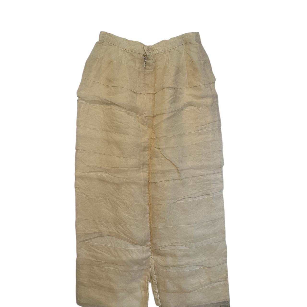 Vintage Women's Skirt - White/Cream - S – Vintage… - image 4