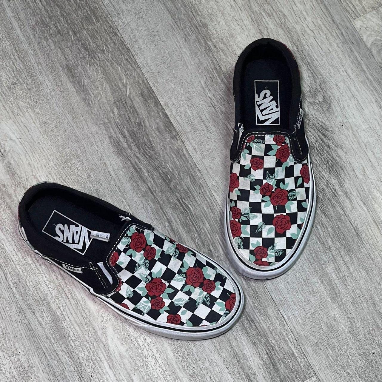 Checker rose vans hotsell