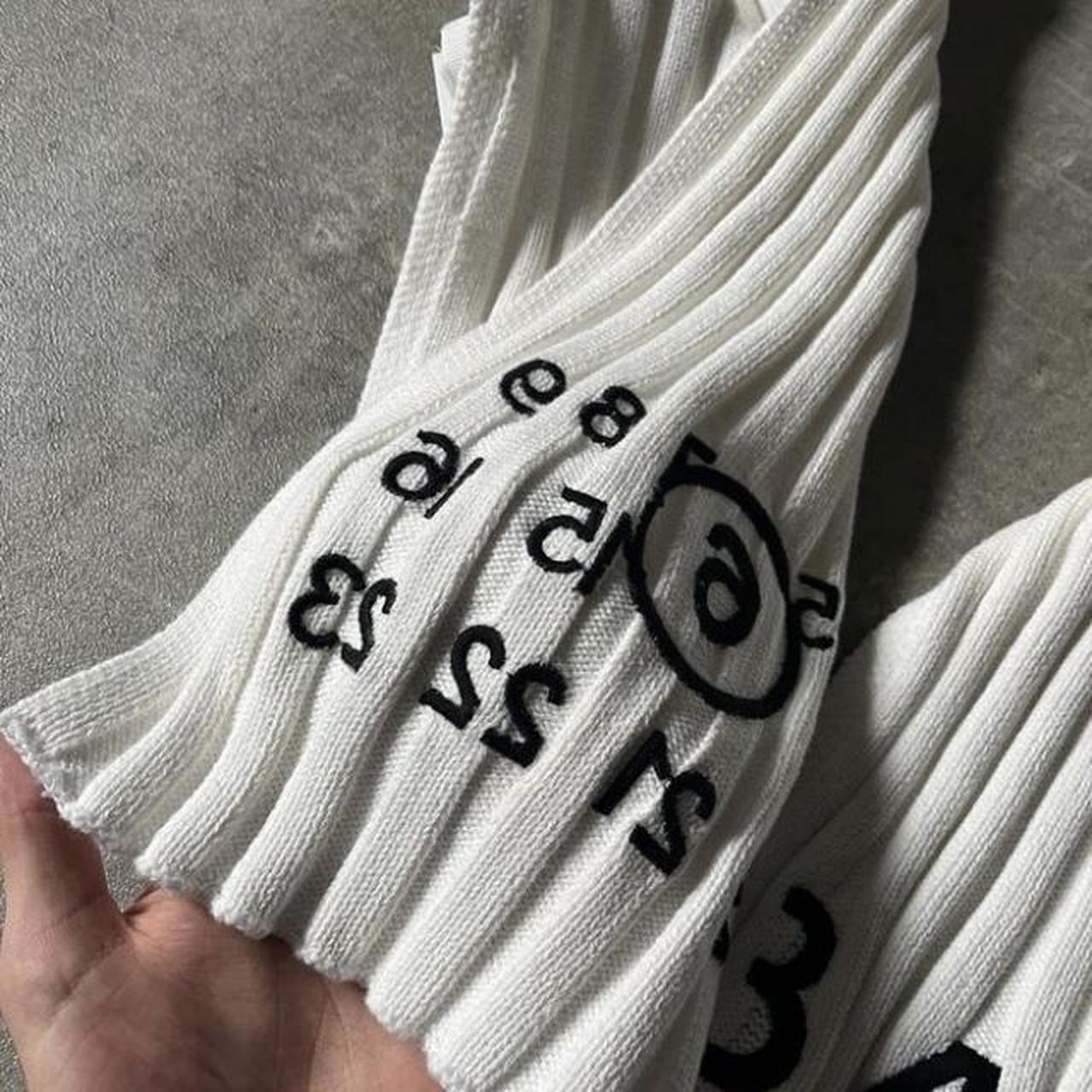 MM6 Maison Margiela white scarf Size: 180cm x 24cm | Depop