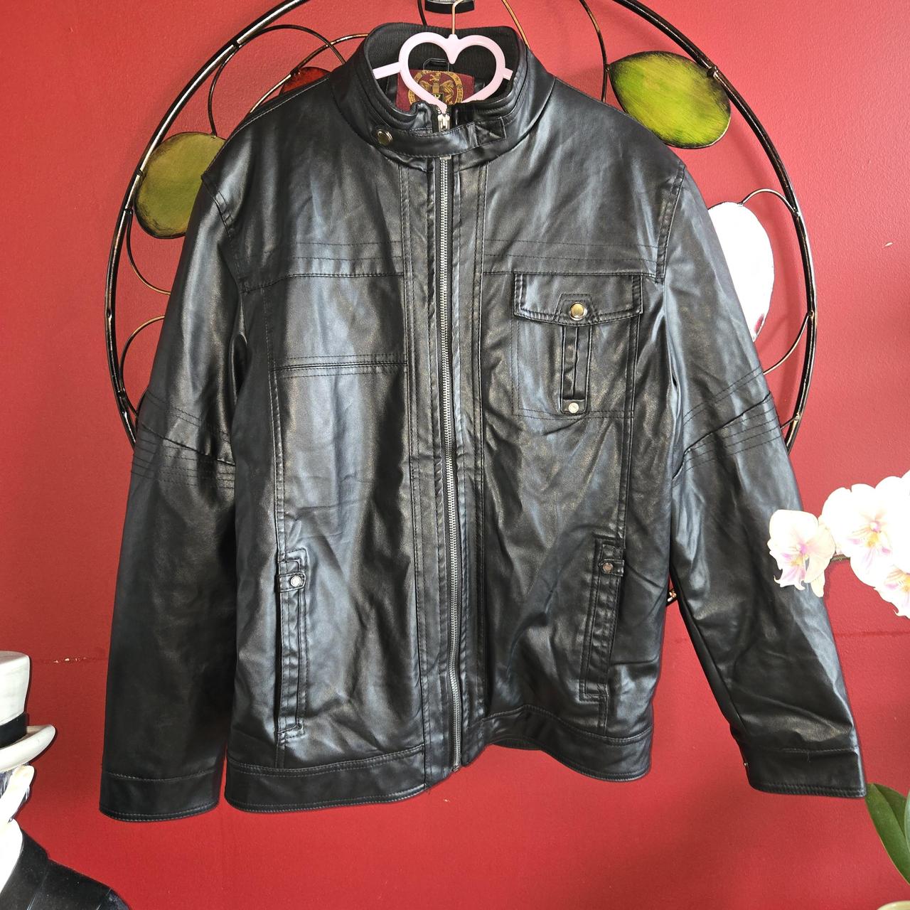 Faux leather-jacket - Depop