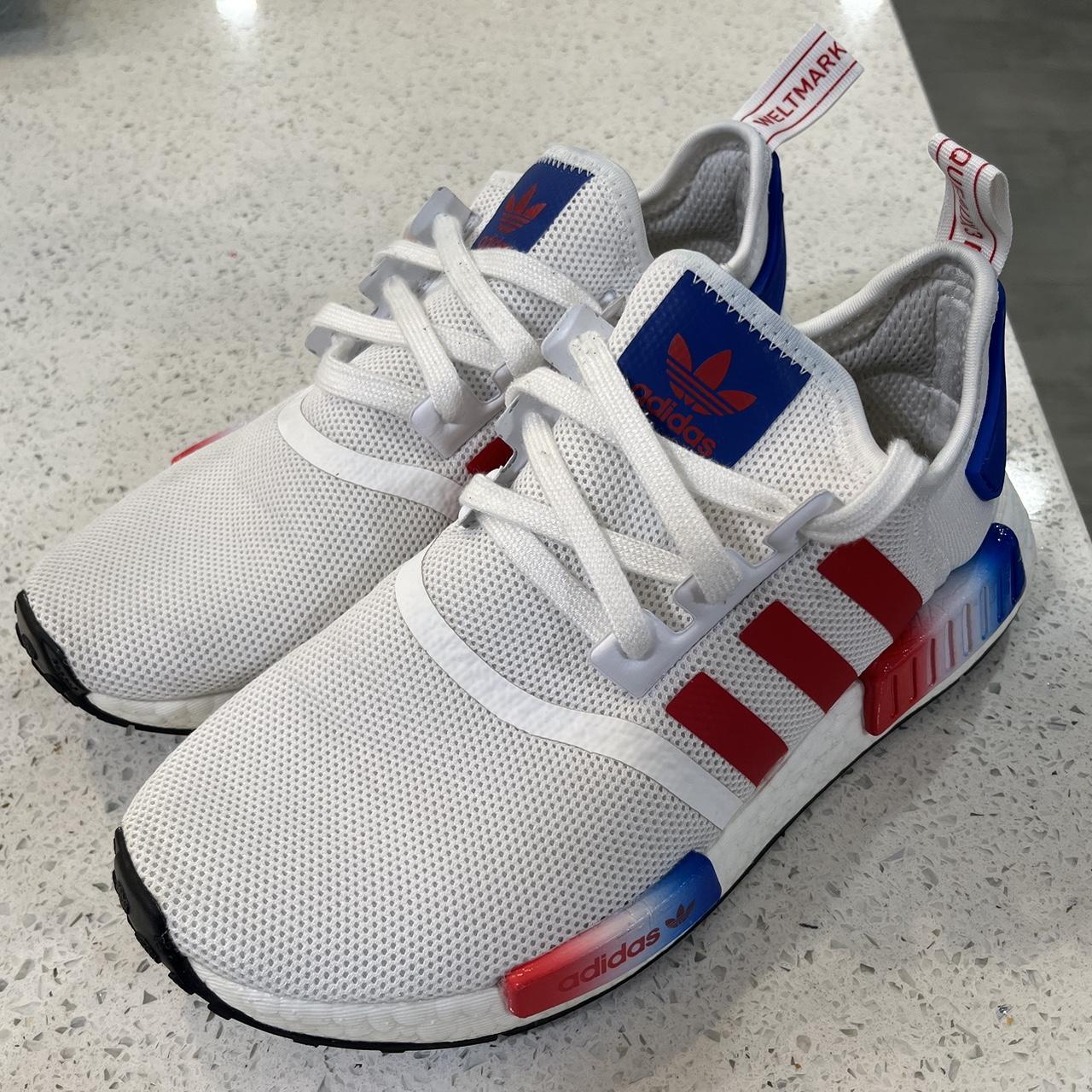 Adidas 2019 NMD R1 Americana ultra boost red white. Depop