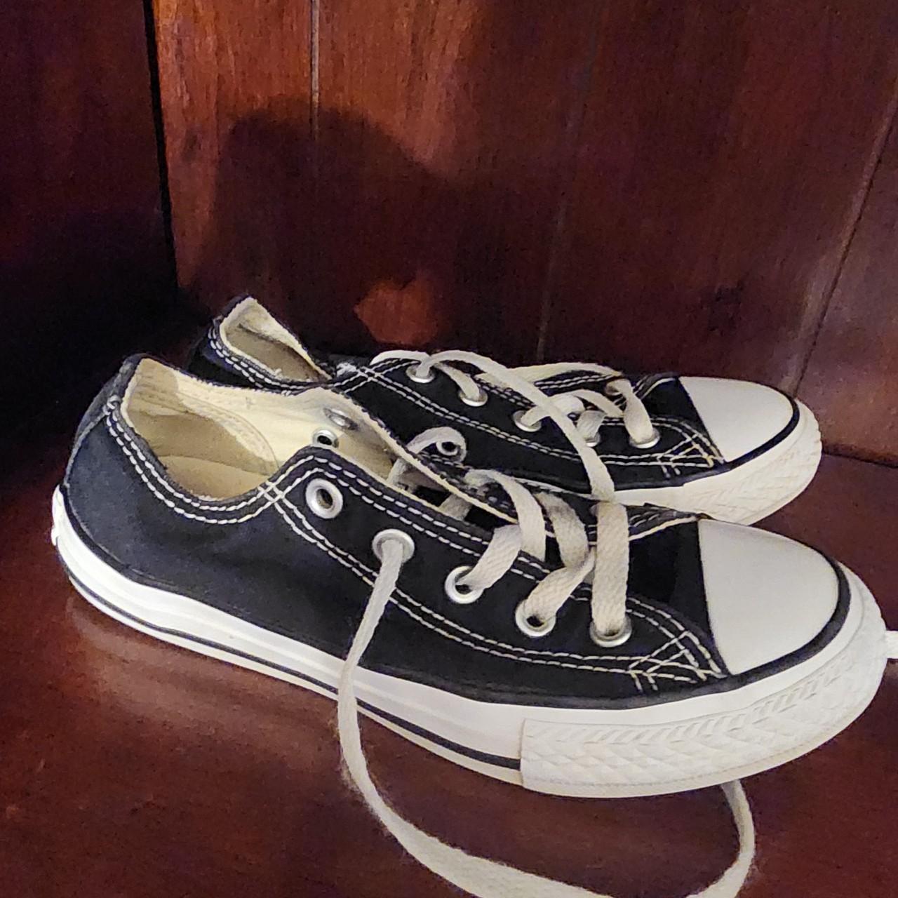 Girls Black Converse Shoes Size 13 - Depop