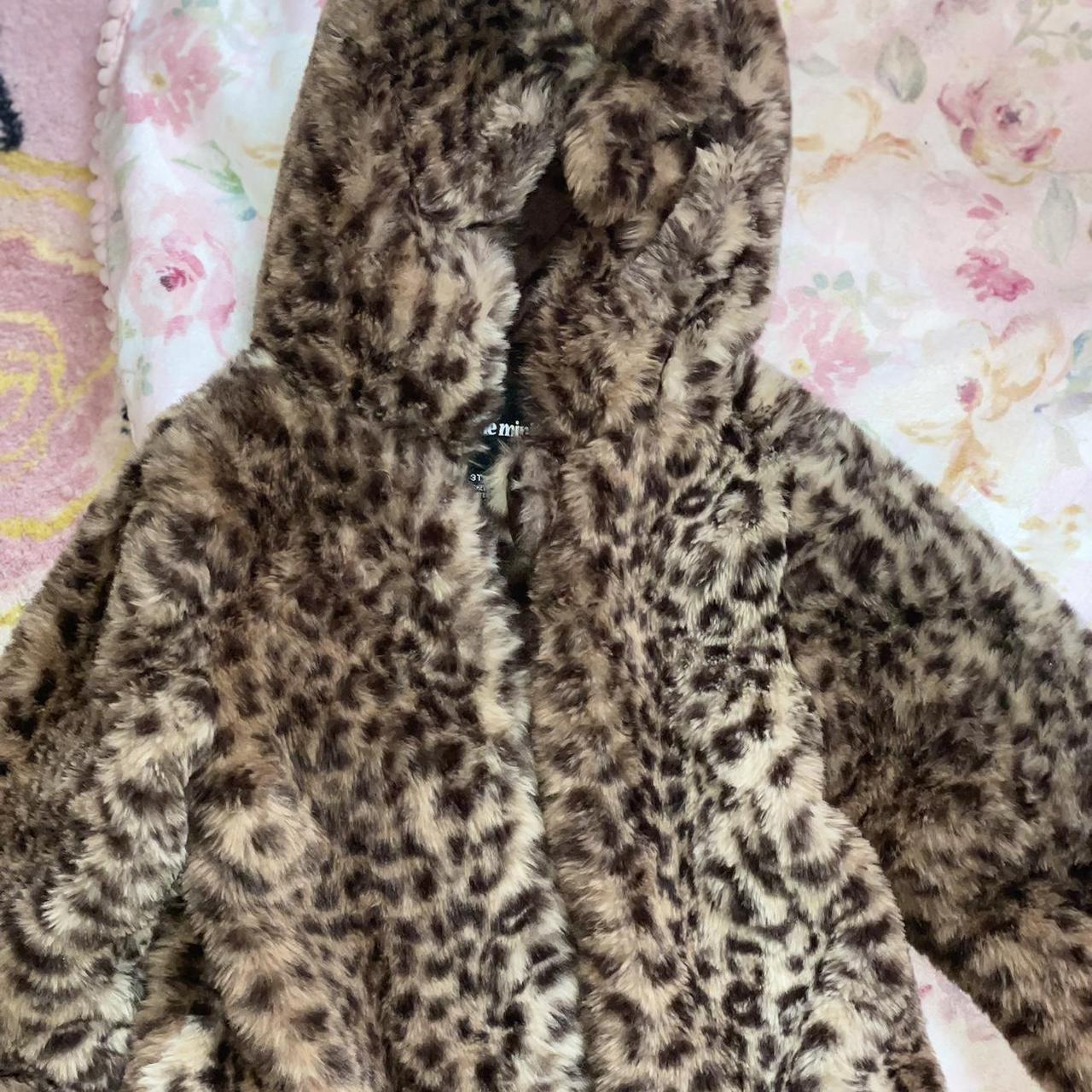 3T. Cheetah print fur coat. - Depop
