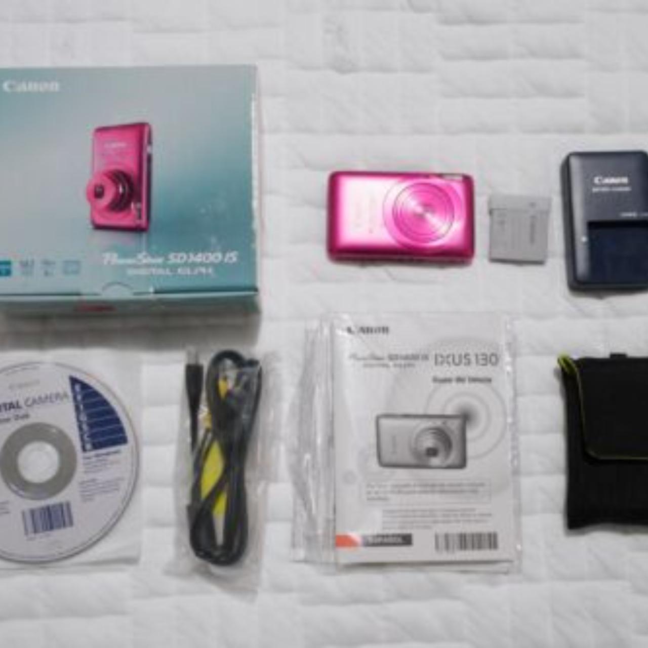 Canon PowerShot SD1400 IS 14.1 MP Camera Pink +... - Depop