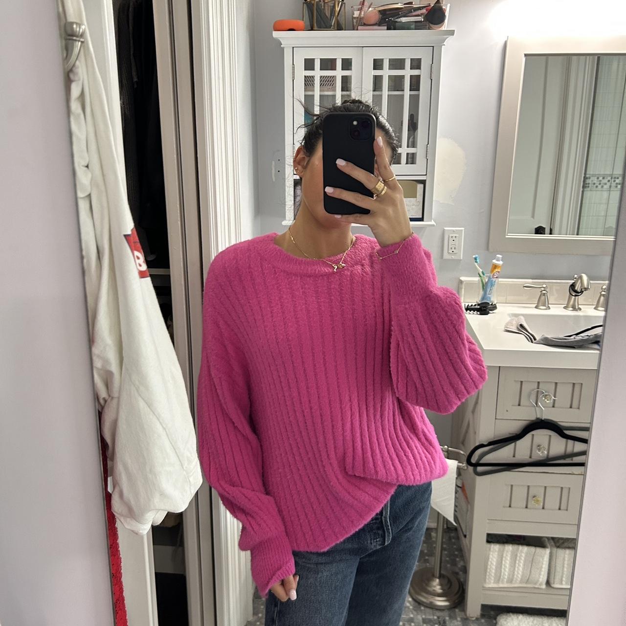 Aerie hot pink sweater size S Depop