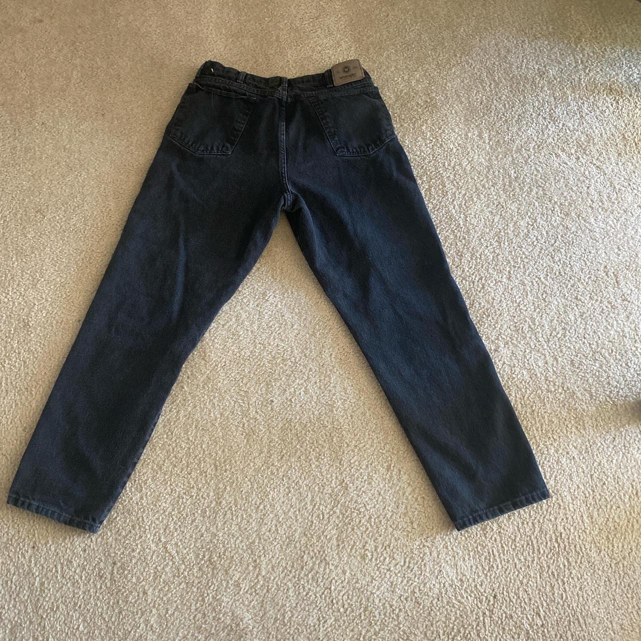 baggy black jeans • wrangler • 36x32 • amazing... - Depop