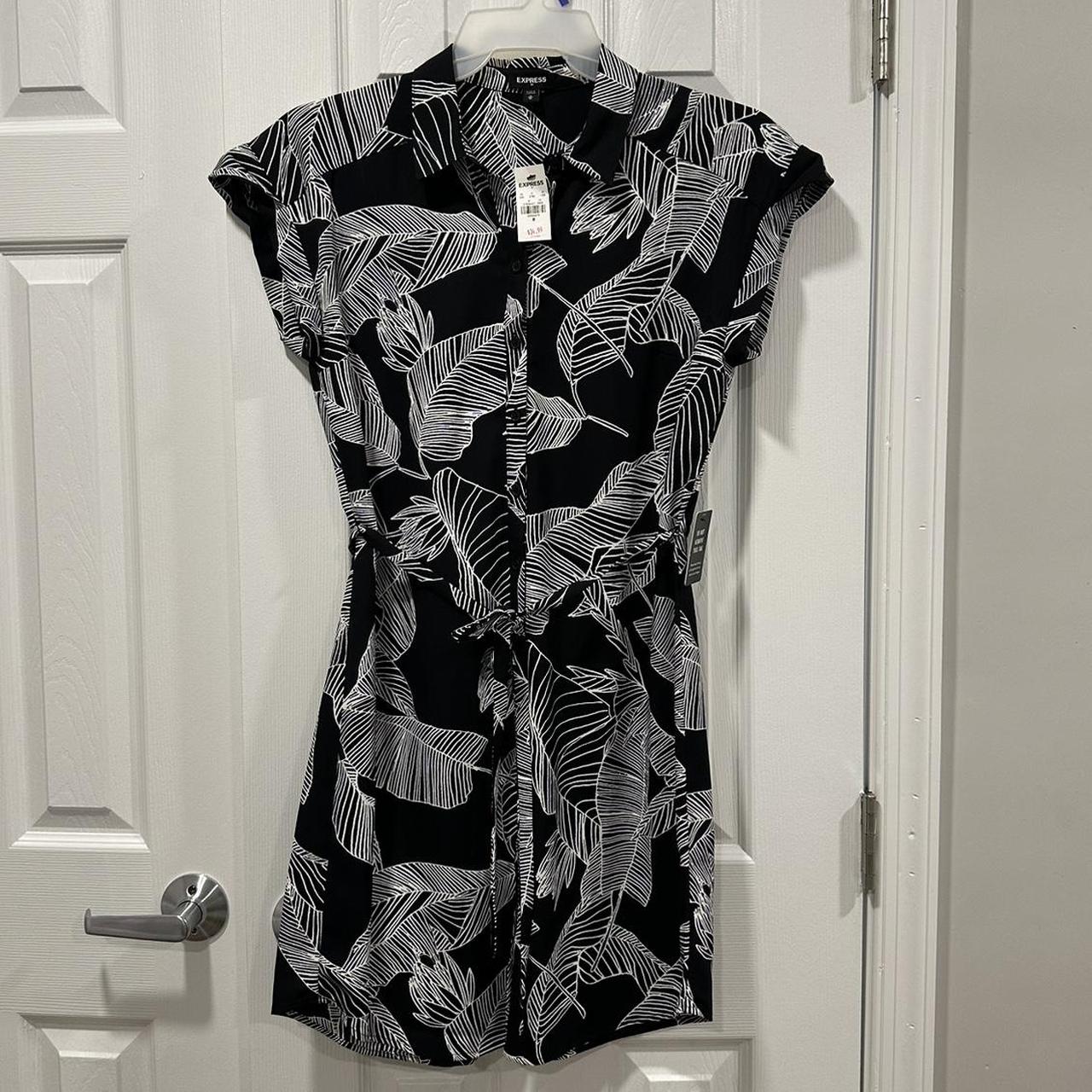 Express black and white dress best sale