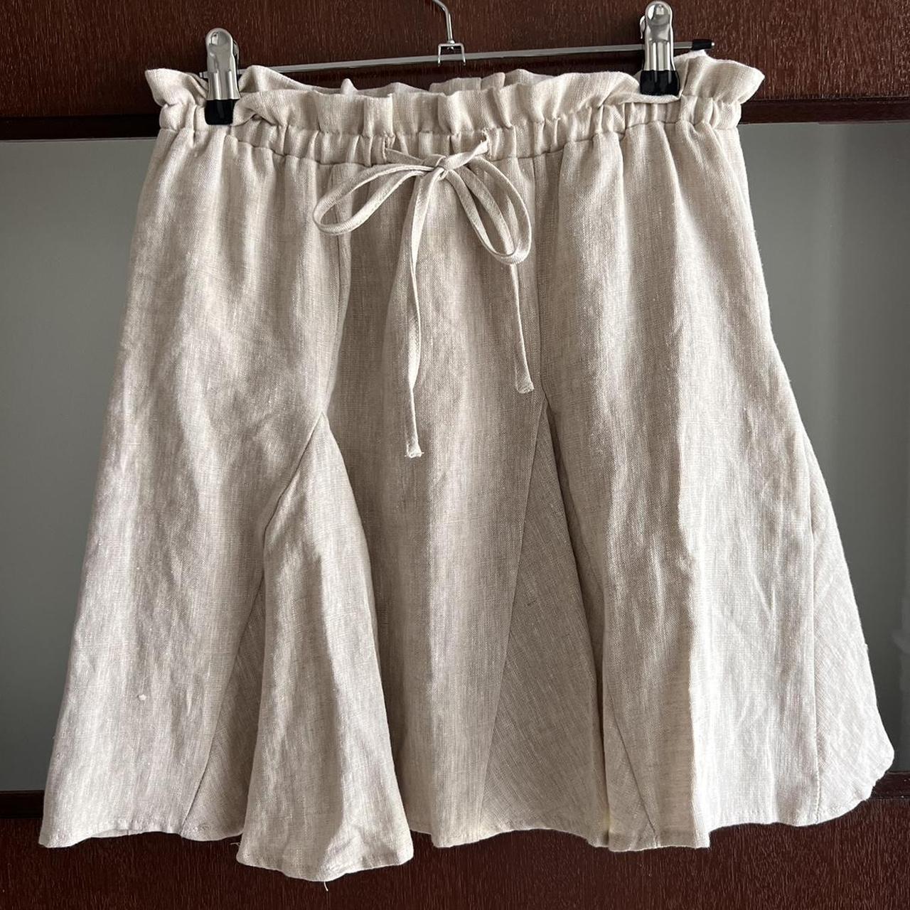 Aere Linen Skirt Mini Length Size 8 - Depop