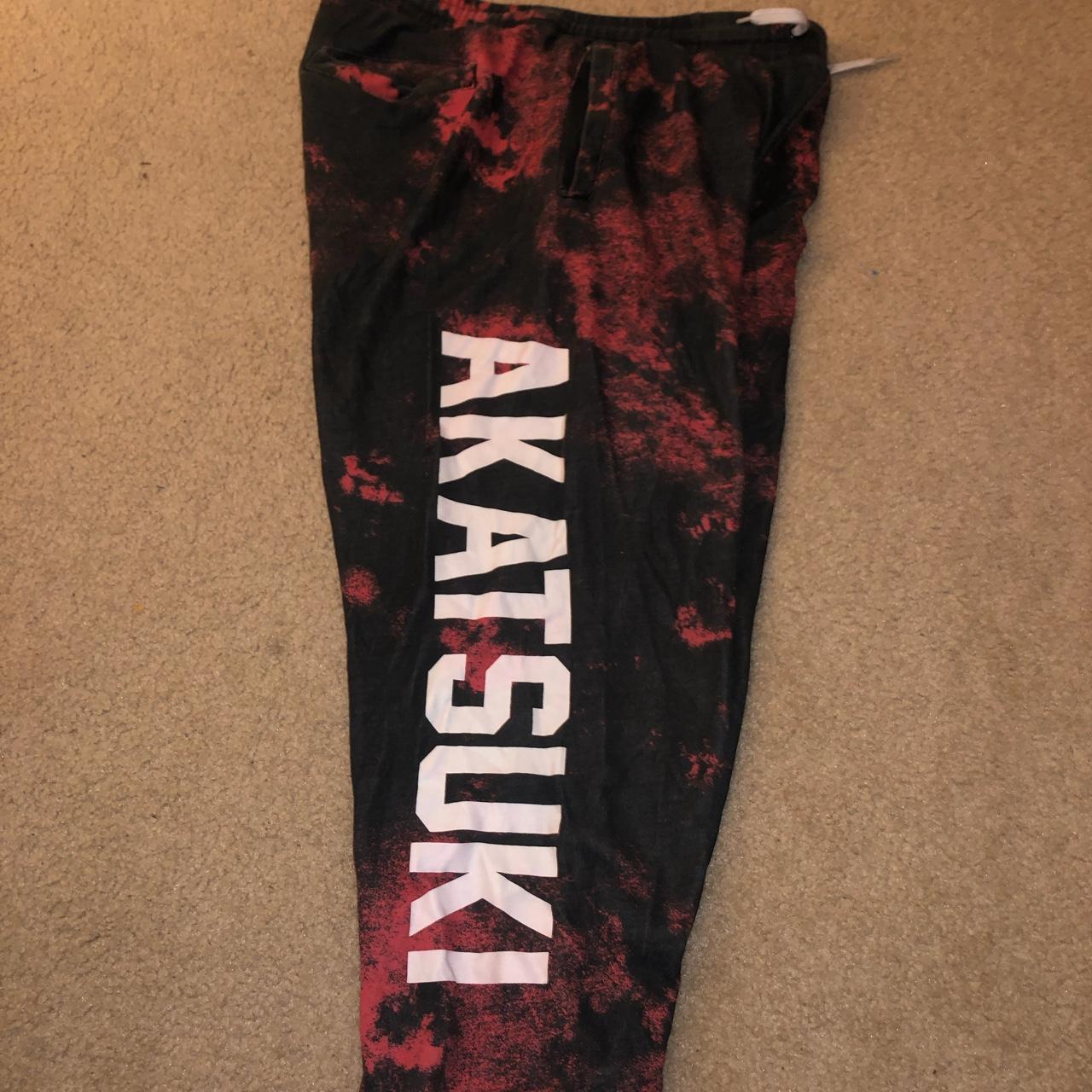 Naruto Shippuden Akatsuki sweatpants Red Depop