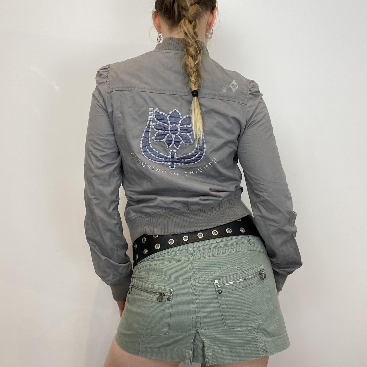 Y2k Diesel designer grey utility bomber jacket with... Depop