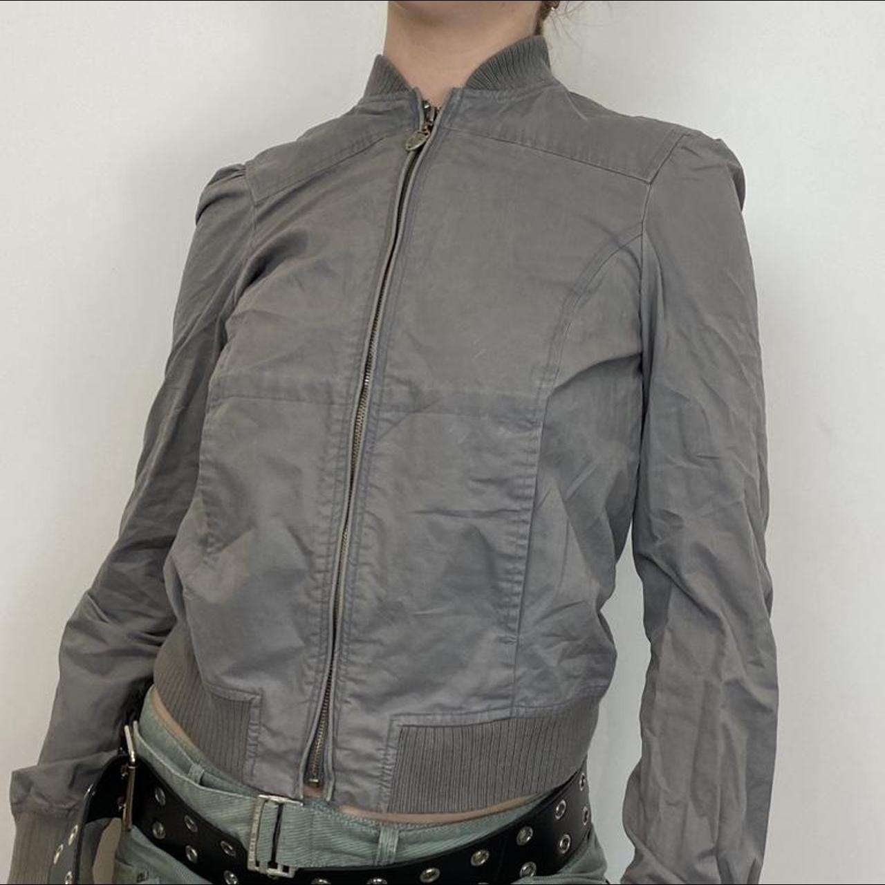 Y2k Diesel designer grey utility bomber jacket with... Depop