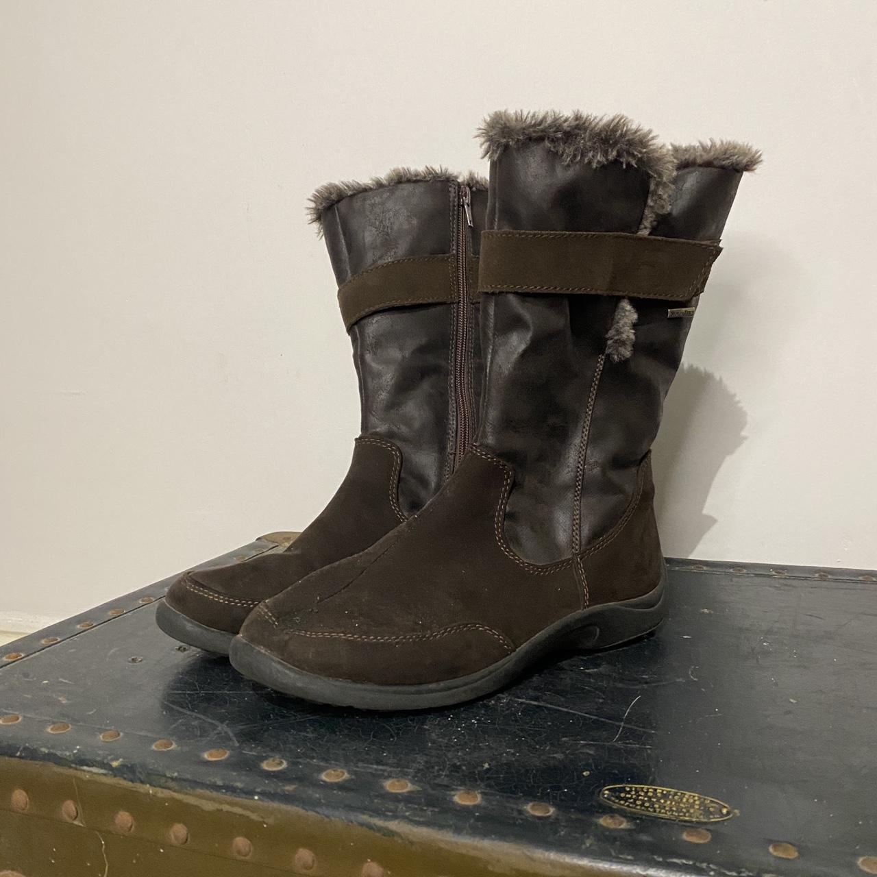 Vintage Brown Suede Archive Utility Boots Fur UK... - Depop