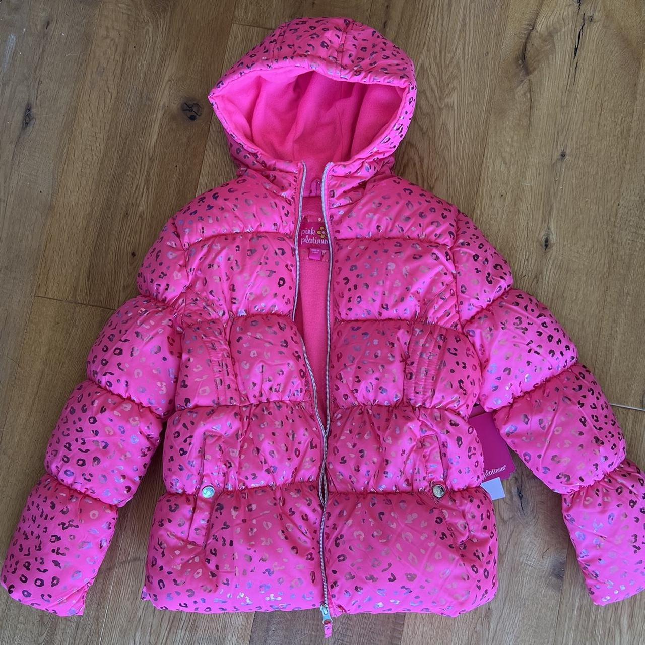 BNWT Pink Platinum leopard print puffer jacket