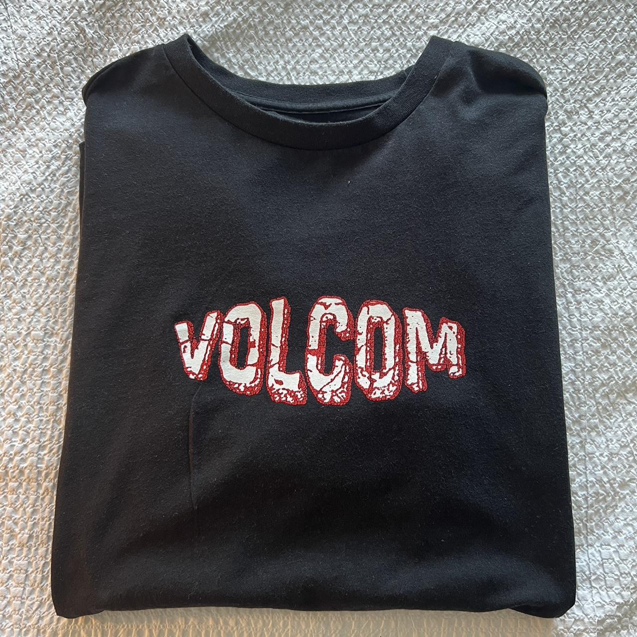 Volcom Men's Black and Red T-shirt | Depop