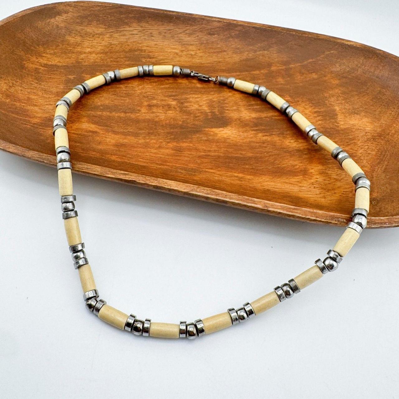 Source Unknown Women's Necklace - Tan/Silver – Vi… - image 1