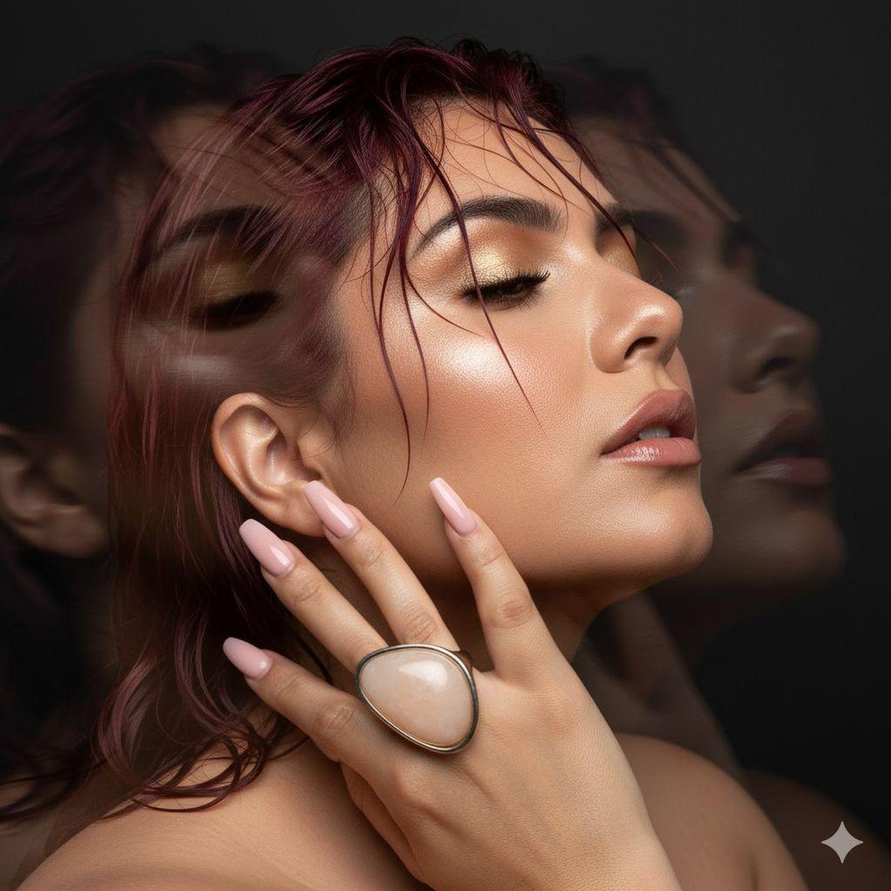 Source Unknown Women's Ring - Cream/Gold – Vintag… - image 2