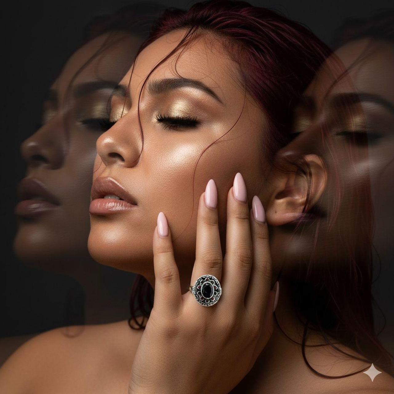 Source Unknown Women's Ring - Red/Green – Vintage… - image 2