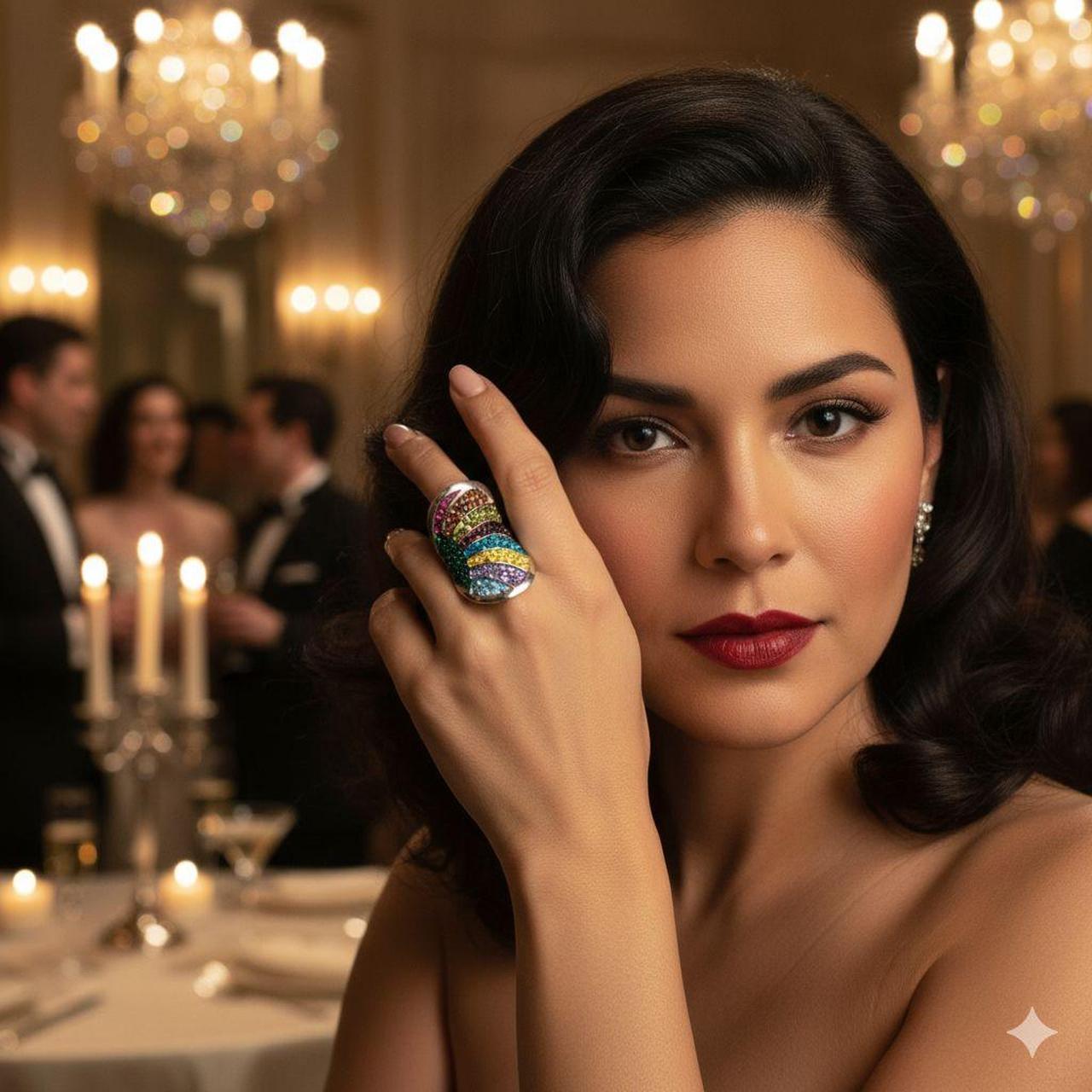 Source Unknown Women's Ring - Multi/Green – Vinta… - image 2