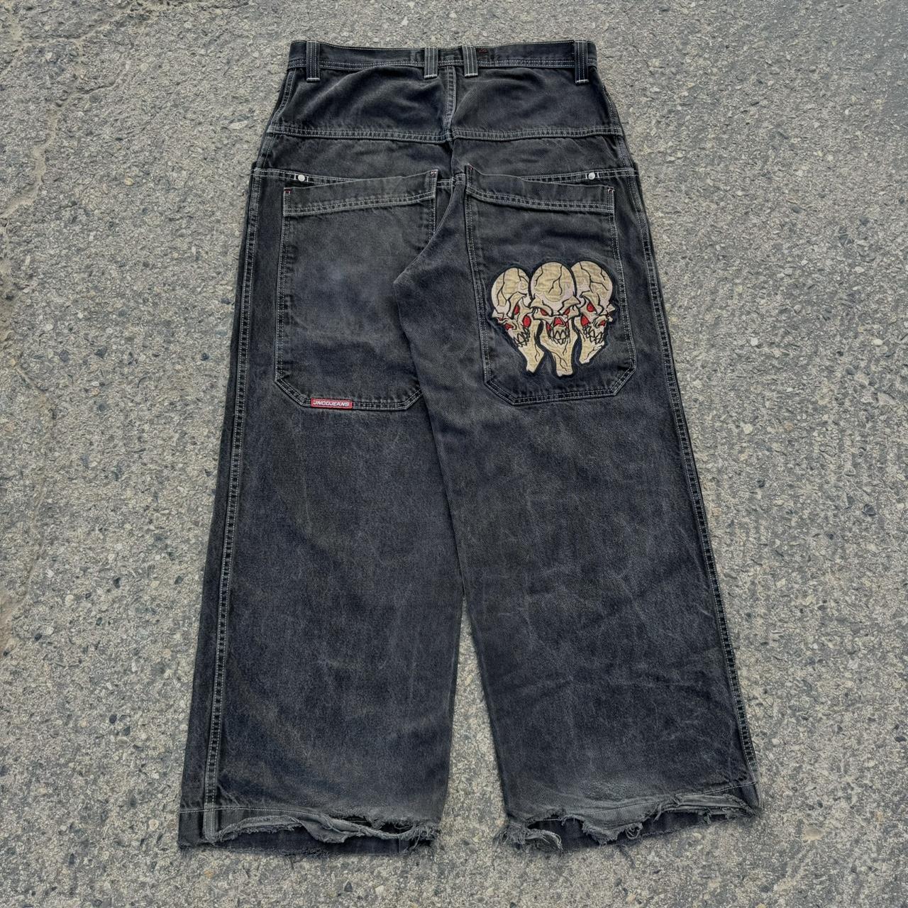 Crazy Rare Triple Skull Jncos Size 36x32 Nfs Not... - Depop