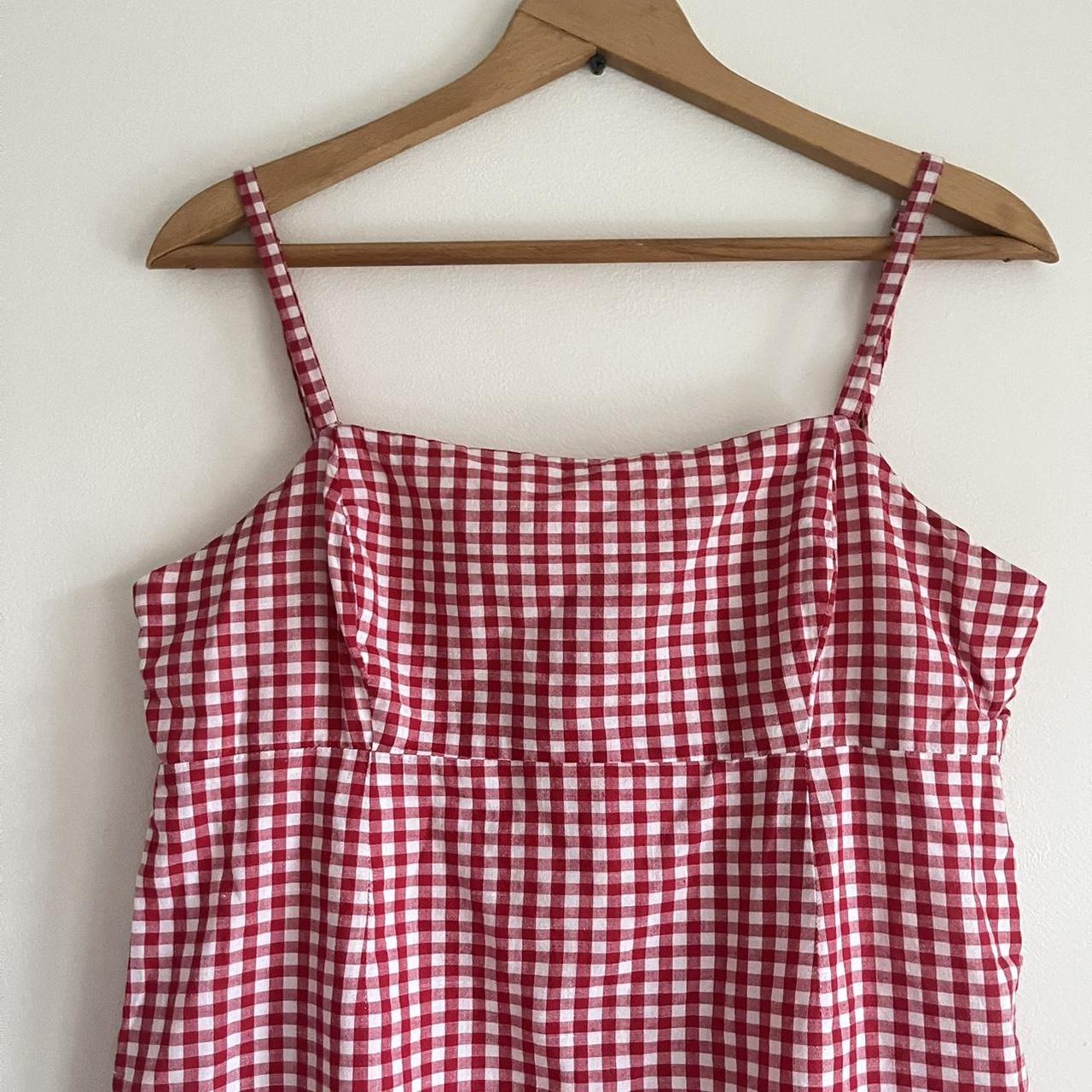 Urban Outfitters red gingham coquette dress Size... - Depop