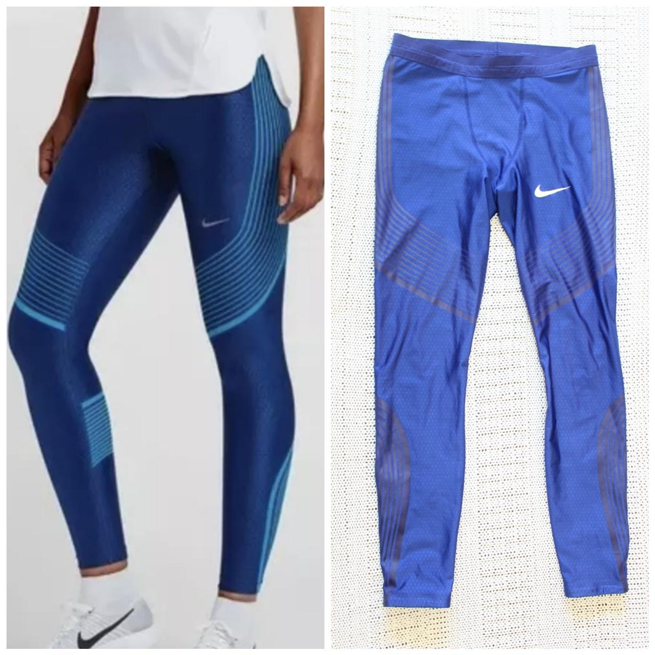 Nike Pro Elite Power Speed Blue Leggings Tight Women. Depop