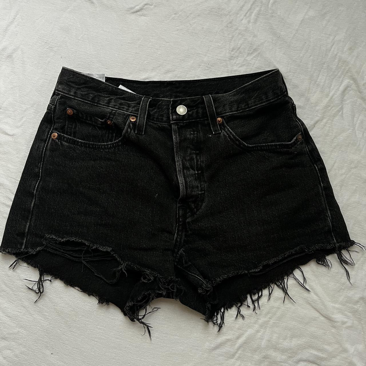 Black Levi Shorts. Distressed Look. SIZE 26. They